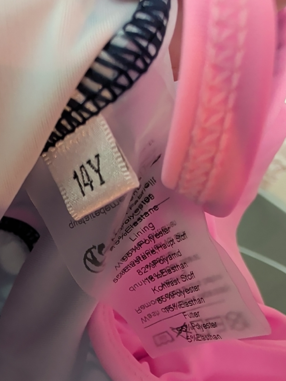 One-Shoulder Pink Ruffle Floral One-Piece Swimsuit 14 Years Girl's XL - Picture 7 of 7